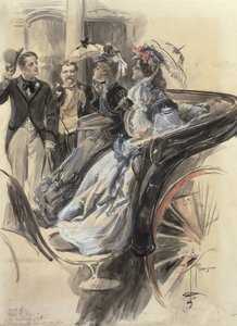 キャリッジライド、1904年（板紙にトイレ、ガッシュ、鉛筆）
