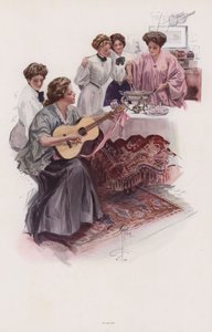ファッジを作る若い女性のグループ（カラーリトグラフ 作： Harrison Fisher