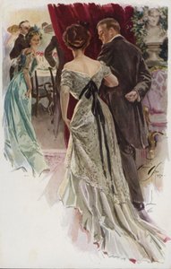 メアリー・ロバーツ・ライネハート著「When a Man Marries」のイラスト（カラーリトグラフ 作： Harrison Fisher