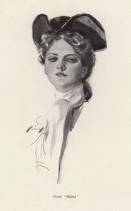 ヒルマ」の登場人物である女性の肖像（リトグラフ 作： Harrison Fisher