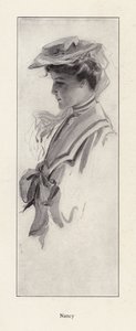 ナンシーという女性の肖像（リトグラフ 作： Harrison Fisher
