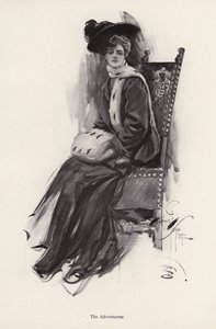 冬服を着た女性の肖像（リトグラフ 作： Harrison Fisher