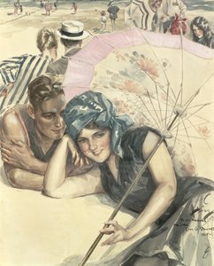 最初の小石、1925年（紙にトイレ） 作： Harrison Fisher