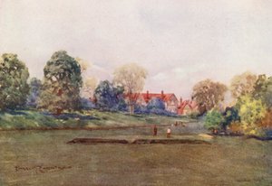 ゴルフコーススコットランドのパークゴルフ、バーンストン（カラーリトグラフ） 作： Harry (1878 1950) Rountree