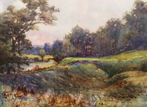 ゴルフコースカシオベリー・パーク、新しい18番ホール（カラーリトグラフ） 作： Harry (1878 1950) Rountree