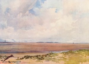 ゴルフコース9番ティーグラウンドからヒルブレを望むホイ湖（カラーリトグラフ） 作： Harry (1878 1950) Rountree
