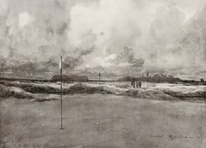 ゴルフコースミッチャム、7番グリーン（リトグラフ） 作： Harry (1878 1950) Rountree
