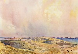 ゴルフコースホイ湖、12番ティー（カラーリトグラフ） 作： Harry (1878 1950) Rountree