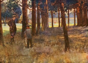 ゴルフコースミルデンホール、6番での悪いスライスの結果（カラーリトグラフ） 作： Harry (1878 1950) Rountree
