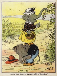 "Soon she had a basket full of berries" (カラーリトグラフ) 作： Harry B Neilson