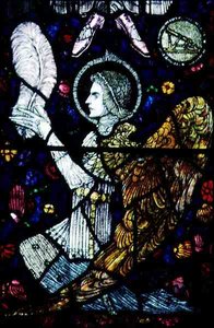 天使」 ハリー・クラーク（1889-1931）作 20世紀 ステンドグラス （32286の細部 作： Harry Clarke