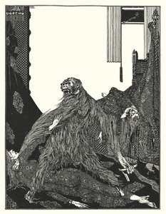 エドガー・アラン・ポー：モルグ街の殺人（リトグラフ） 作： Harry Clarke