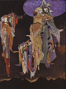 エドガード・アラン・ポー：モノスとウナの対話（カラーリトグラフ） 作： Harry Clarke