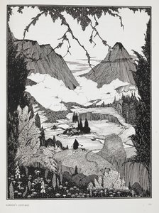 ランドールの別荘」の挿絵。山の風景。