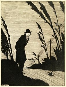 すべての人の中には、冷たい白い顔があった」『春の年鑑』より。1920年に彫られたもの 作： Harry Clarke