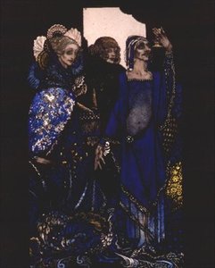 "代理で東洋を浪費した女王たち..."J.M.Syngeの「Queens」にハリー・クラークが描いたイラスト 作： Harry Clarke