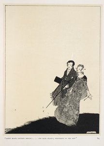 偉大なる恋人「湿った黒い土のカビ。
露の中の足跡" 作： Harry Clarke