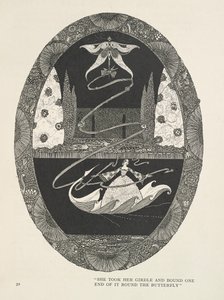 おやゆび姫
彼女はガードルを取り、その一端を蝶に巻き付けた。 作： Harry Clarke