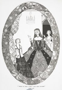 「これは何かしら」と母親が言った。妖精」の挿絵。 作： Harry Clarke