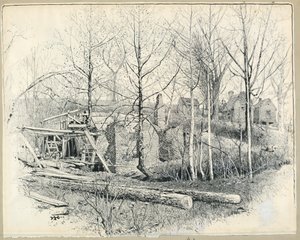 図面、ゲインズ・ミルの現在の姿、東を向いて、1885年
