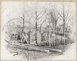 東向きのゲインズミルの現在の側面 作： Harry Fenn