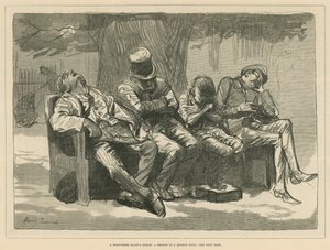 真夏の夜の夢」。ロンドンの公園でのスケッチ(エングレービング) 作： Harry Furniss