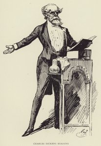 チャールズ・ディケンズの読書 作： Harry Furniss