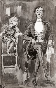 Harry Furnissin kuvitus Charles Dickensin romaaniin Dombey and Son The Testimonial Editionista, julkaistu 1910. 作： Harry Furniss