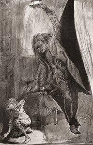 チャールズ・ディケンズの小説『幽霊の取引』の挿絵 作： Harry Furniss