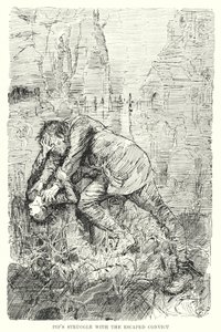 チャールズ・ディケンズの「Great Expectations」のイラスト（リトグラフ）。 作： Harry Furniss