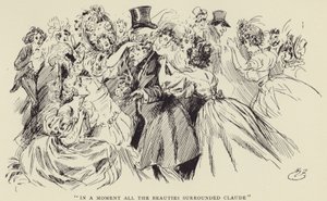 一瞬で、すべての美女がクロードを囲んだ 作： Harry Furniss