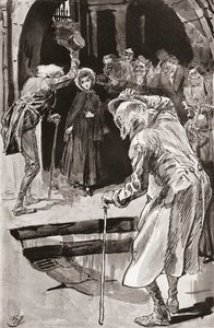 リトル・ドリット。 1910 年に出版された The Testimonial Edition からの Charles Dickens 小説 Little Dorit の Harry Furniss によるイラスト。 作： Harry Furniss