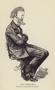 クランリカルド卿、貴族院でスケッチ 作： Harry Furniss
