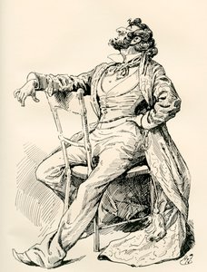Mr. Alfred Mantalini. Illustration by Harry Furniss for the Charles Dickens novel Nicholas Nickleby, from The Testimonial Edition, published 1910.   1454765   ja       japanese Successfully Translated  Original: Perspective View of a Fanciful Acropolis Com