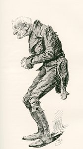 Velho Chuffey. Ilustração de Harry Furniss para o romance de Charles Dickens, Martin Chuzzlewit, da The Testimonial Edition, publicado em 1910. 作： Harry Furniss