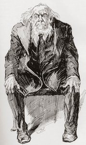 Provis. Illustration by Harry Furniss for the Charles Dickens novel Great Expectations, from The Testimonial Edition published 1910.   1450532   ja       japanese Successfully Translated  Original: Falstaff at Hernes Oak, from "The Merry Wives of Windsor,"