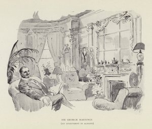 ジョージ・ヘイスティングス卿、アルバニーのアパート 作： Harry Furniss