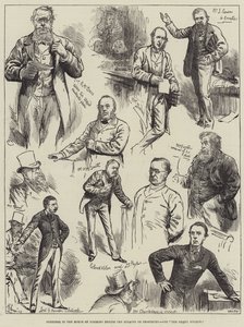 手続きに関する討論の最中に下院で行われたスケッチ 作： Harry Furniss
