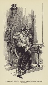 少し提督は法廷でいくつかの機能のためにアルバニーを残します 作： Harry Furniss