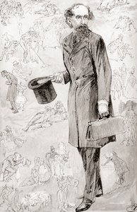 非営利の旅行者。 1910 年のテスティモニアル版で出版された、チャールズ ディケンズのクリスマス ブックスの短編小説「The Uncommercial Traveler」のハリー ファーニスによるイラスト。 作： Harry Furniss