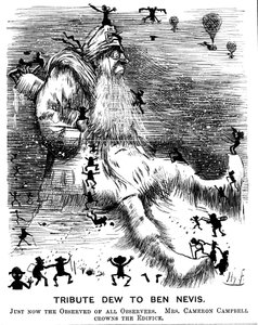 露をベンネイビスに捧げ、1883年 作： Harry Furniss