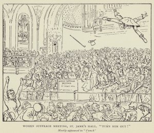 女性参政権会議、セントジェームスホール 作： Harry Furniss
