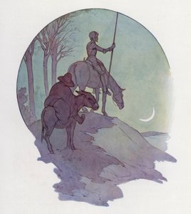 ドン・キホーテの挿絵（カラーリトグラフ） 作： Harry George Theaker