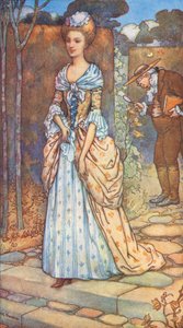 アン女王の治世の伝説、王と女（カラーリトグラフ） 作： Harry George Theaker