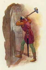 ハンマーが再び振り下ろされ、2度目の打撃が彼らを破裂させた。 作： Harry George Theaker