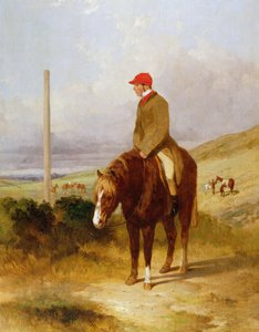 1844チェスターフィールドステークス開始前のポニーのナットフラットマン（1810〜60）、1844