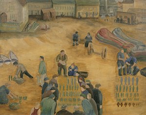 魚の販売、1938 作： Harry Mitten Wilson