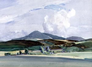 山の景色（水彩画） 作： Harry Watson