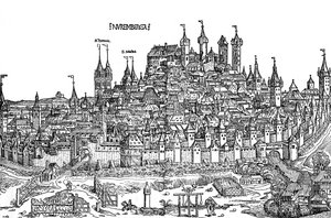 Vista de Nurnburg no século XV 作： Hartmann Schedel