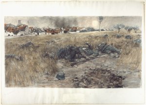 収穫の月 1918年頃 （木炭、水彩、パステル、紙）